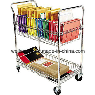 Carrinho de cesta ajustável de metal cesta / cesta para armazenamento de arquivo / papel (TR753590A2CW)